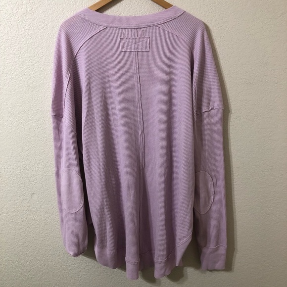 NWOT We The Free Buttercup Thermal Jersey Waffle Knit Longsleeve Lilac Top Large - Picture 5 of 7